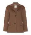 Max Mara Single-breasted Double-faced Wool Jacket In Brown