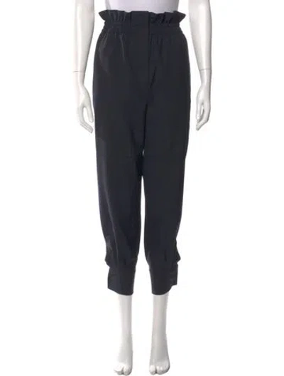 Pre-owned Max Mara Wool Skinny Leg Pants In Black