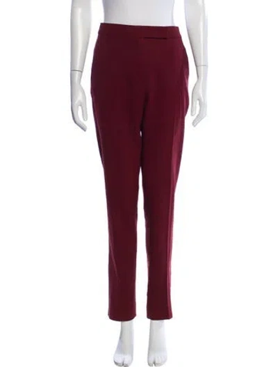 Pre-owned Max Mara Wool Skinny Leg Pants In Burgundy