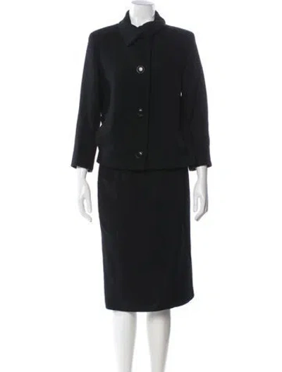 Pre-owned Max Mara Wool Skirt Suit In Black