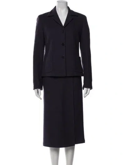 Pre-owned Max Mara Wool Skirt Suit In Blue