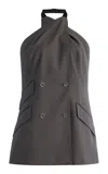 Max Mara Wool Sleeveless Blazer In Gray