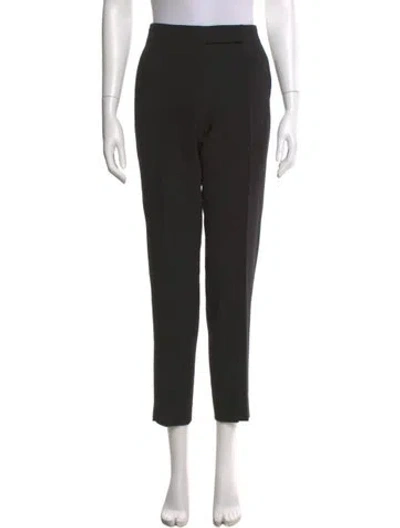 Pre-owned Max Mara Wool Straight Leg Pants In Black