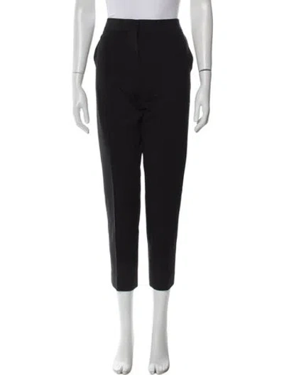 Pre-owned Max Mara Wool Straight Leg Pants In Black