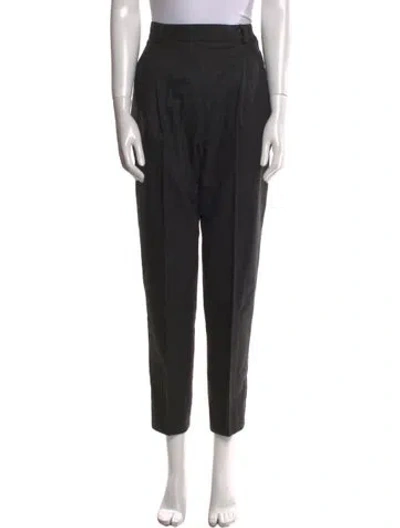 Pre-owned Max Mara Wool Straight Leg Pants In Black