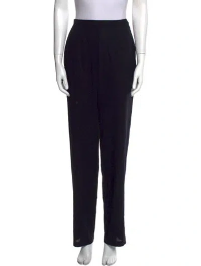 Pre-owned Max Mara Wool Straight Leg Pants In Black