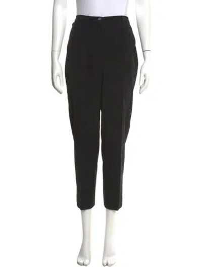 Pre-owned Max Mara Wool Straight Leg Pants In Black