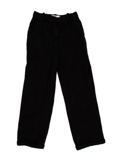 Pre-owned Max Mara Wool Straight Leg Pants In Black