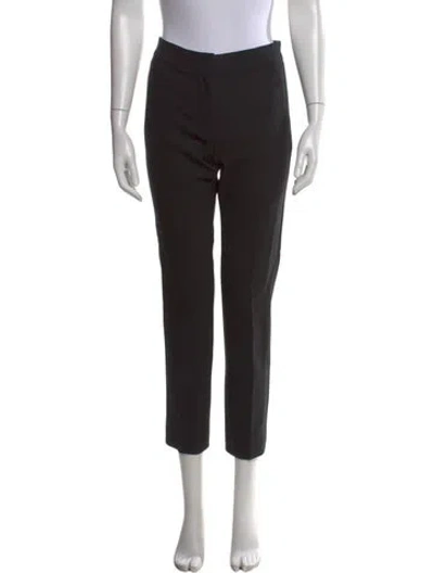 Pre-owned Max Mara Wool Straight Leg Pants In Black