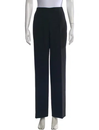 Pre-owned Max Mara Wool Straight Leg Pants In Blue