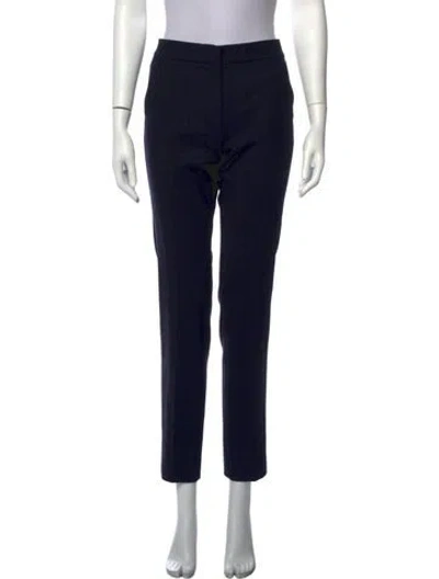 Pre-owned Max Mara Wool Straight Leg Pants In Blue