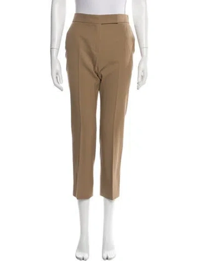 Pre-owned Max Mara Wool Straight Leg Pants In Brown