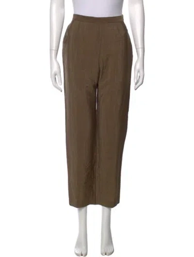Pre-owned Max Mara Wool Straight Leg Pants In Brown