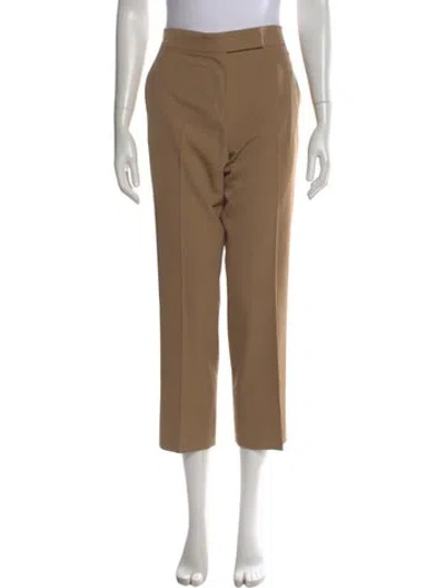 Pre-owned Max Mara Wool Straight Leg Pants In Neutral