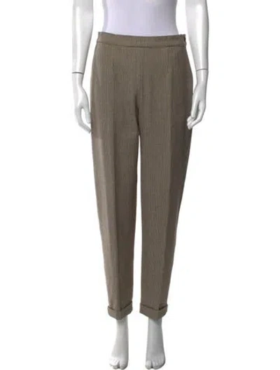Pre-owned Max Mara Wool Straight Leg Pants In Neutrals