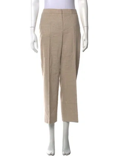 Pre-owned Max Mara Wool Straight Leg Pants In Neutrals