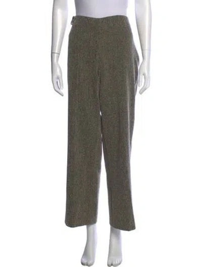 Pre-owned Max Mara Wool Straight Leg Pants In Neutrals