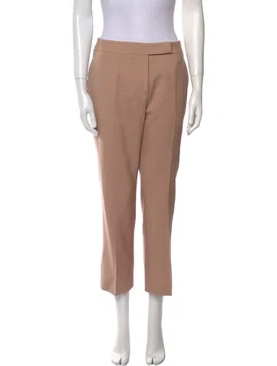 Pre-owned Max Mara Wool Straight Leg Pants In Pink