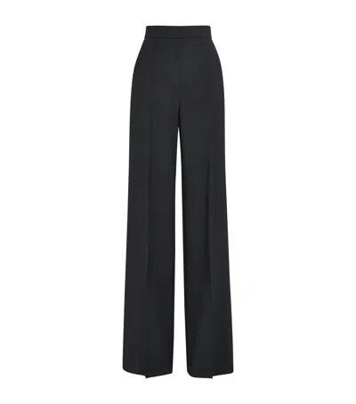 Max Mara Wool Straight-leg Trousers In Black