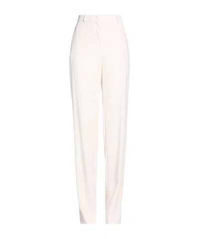 Max Mara Wool Straight-leg Pants In Rice Apricot Color