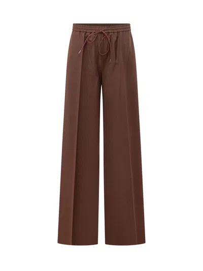 Max Mara Wool Straight-leg Trousers In Brown