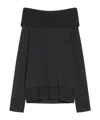 Max Mara Wool Strapless Sweater In Black