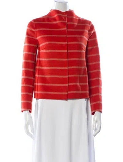 Pre-owned Max Mara Wool Striped Jacket In Red
