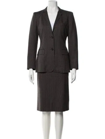 Pre-owned Max Mara Wool Striped Pantsuit In Brown