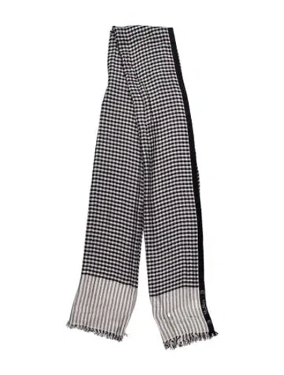 Pre-owned Max Mara Wool Striped Scarf In Blue