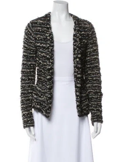 Pre-owned Max Mara Wool Striped Sweater In Black