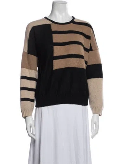 Pre-owned Max Mara Wool Striped Sweater In Black