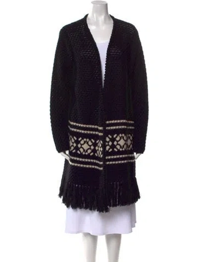 Pre-owned Max Mara Wool Striped Sweater W/ Tags In Black