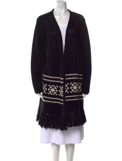Pre-owned Max Mara Wool Striped Sweater W/ Tags In Black