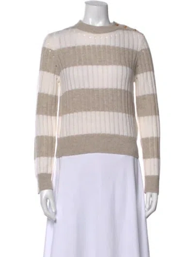 Pre-owned Max Mara Wool Striped Sweater W/ Tags In Neutral