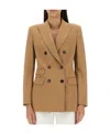 Max Mara Doublebreasted Longsleeved Blazer In Brown