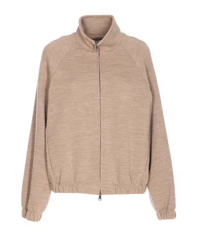Max Mara Wool Sweatshirt In Brown