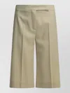Max Mara Wool Tailored Shorts Pleats Buttoned Back Pockets In Multi