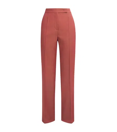 Max Mara Wool Tailored Trousers In Red