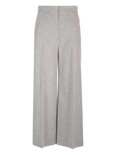 Max Mara Wool Tailored Trousers In Gray