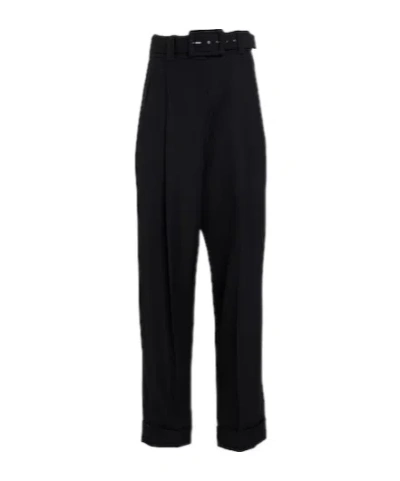 Max Mara Wool Tapered Trousers In Black