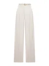 Max Mara Wool Tassel Entry Trousers In Neutral