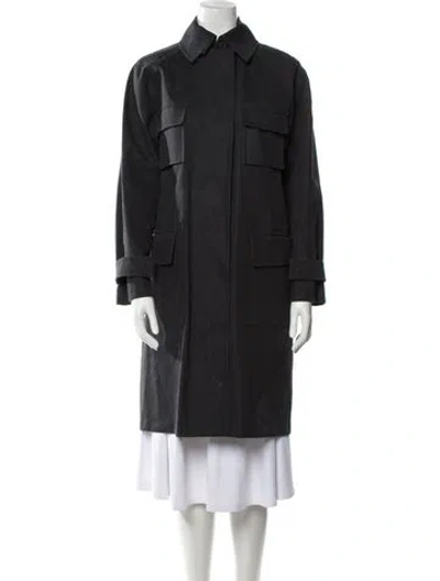 Pre-owned Max Mara Wool Trench Coat In Black