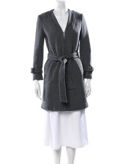 Pre-owned Max Mara Wool Trench Coat In Grey