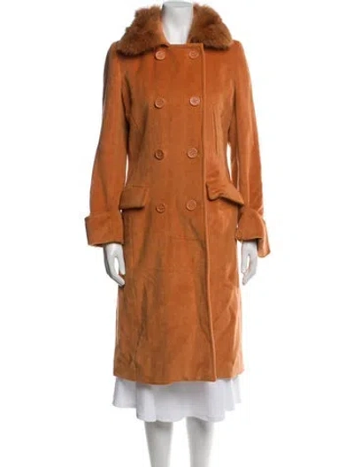 Pre-owned Max Mara Wool Trench Coat In Orange
