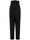 Max Mara Street Pleated Cotton Twill Tapered Pants In 黑色