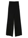 Max Mara Wide-leg Tailored Pants With Clean Waistband In Black