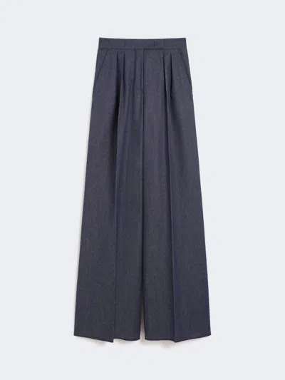Max Mara Wool Trousers In Blue