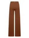 Max Mara Wide-leg High-rise Trousers Seam Detail In Brown
