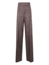 Max Mara Wool Trousers In Brown