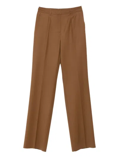 Max Mara Wool Trousers In Brown